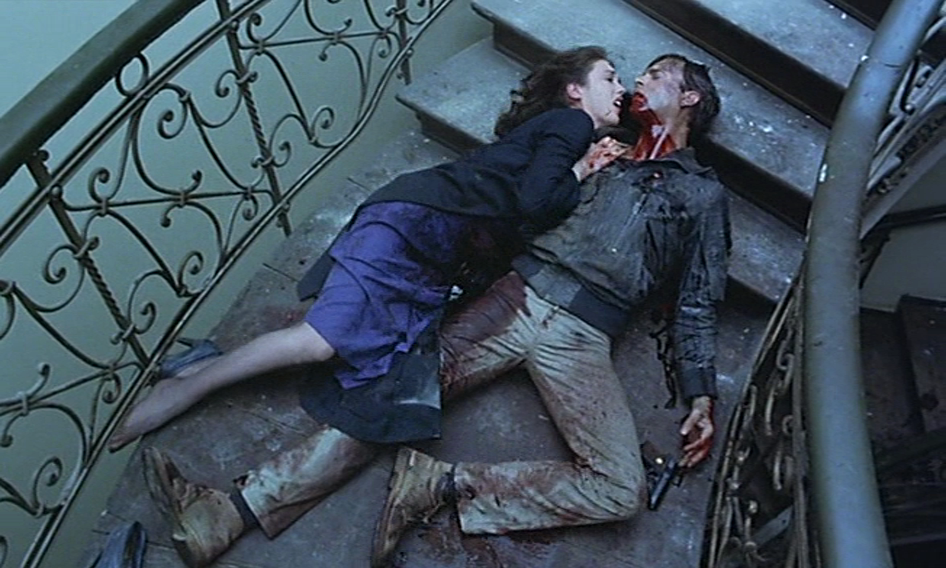 Romeo is bleeding ... pretty much through the entire movie. They both are, really.